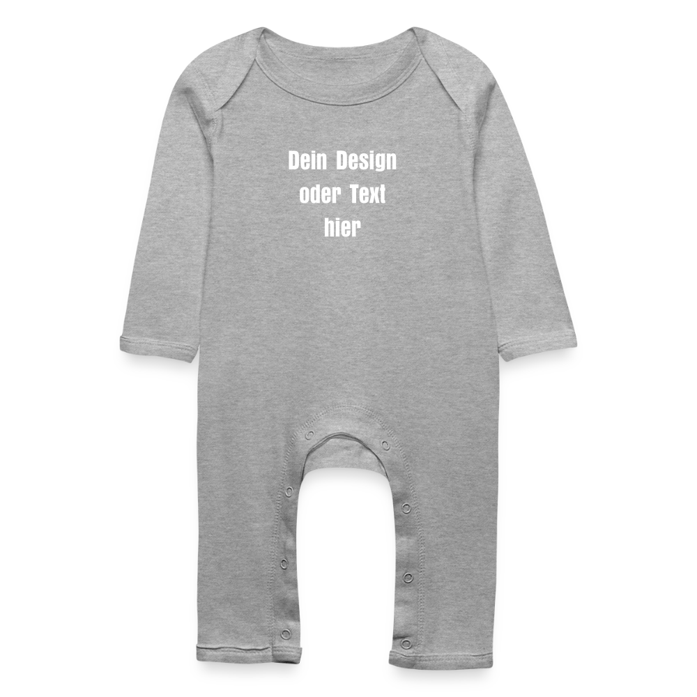 Baby Bio Strampler - personalisierbar - Grau meliert
