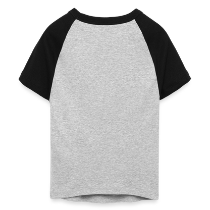 Frauen Cropped Baseball T-Shirt - personalisierbare Vorder- und Rückseite - Grau meliert/Schwarz