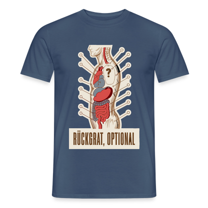 Rückgrat, optional. Anatomie-Motiv Motiv-T-Shirt für Männer, Farbe Dunkles Denimblau