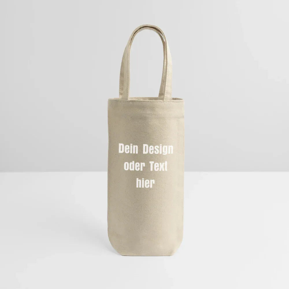 Geschenkbeutel für Flaschen - personalisierbar - Natur