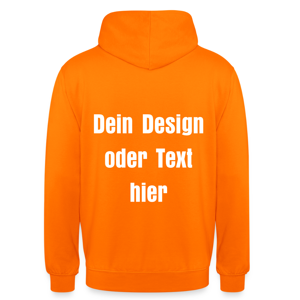 Unisex Hoodie - personalisierbare Vorder- und Rückseite - Orange