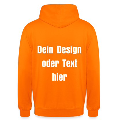 Unisex Hoodie - personalisierbare Vorder- und Rückseite - Orange
