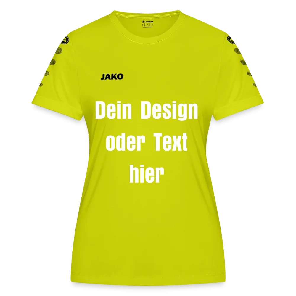 JAKO Frauen Trikot Team - personalisierbare Vorder- und Rückseite - Limettengrün