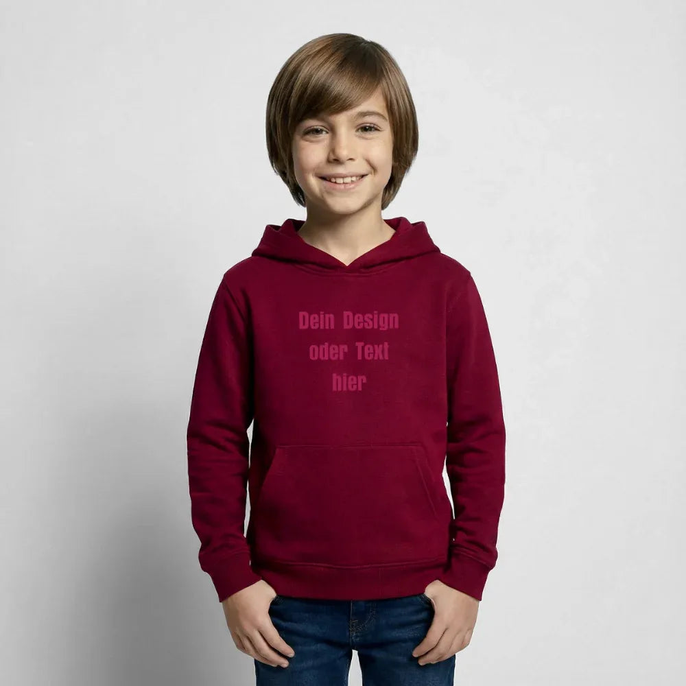Kinder Hoodie - personalisierbare Vorder- und Rückseite - Bordeaux