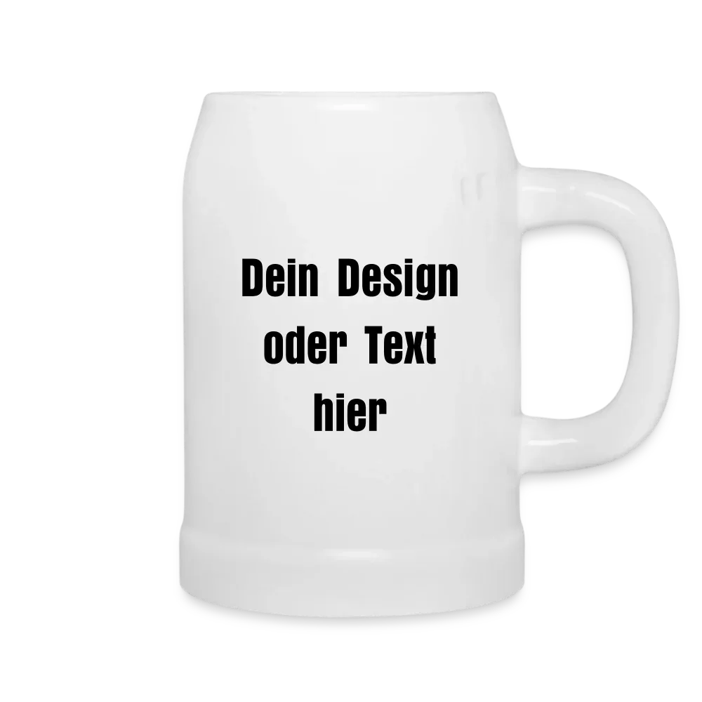 Bierkrug aus Keramik 500 ml - personalisierbar - Weiß