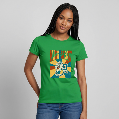 "Ausgesteckt. Midcentury-Motiv" Motiv-T-Shirt für Frauen, Farbe Kelly Green