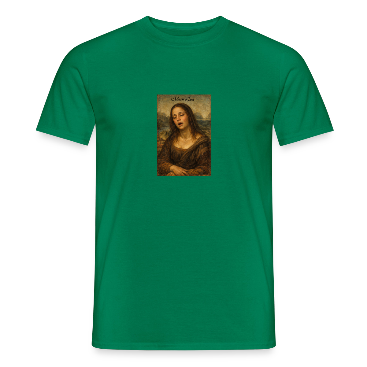 Moan Lisa Motiv-T-Shirt für Männer, Farbe Kelly Green