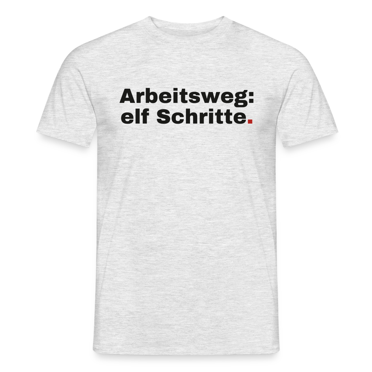 Arbeitsweg: elf Schritte Motiv-T-Shirt für Männer, Farbe Grau meliert