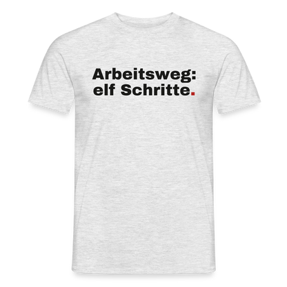 Arbeitsweg: elf Schritte Motiv-T-Shirt für Männer, Farbe Grau meliert