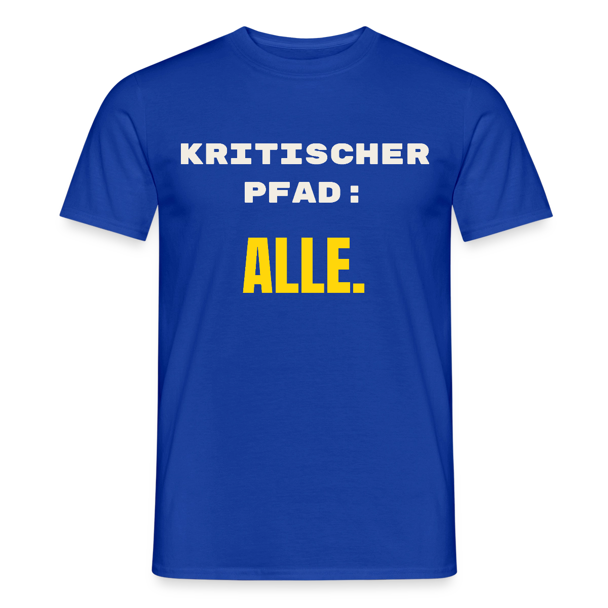 Kritischer Pfad: alle. Motiv-T-Shirt für Männer, Farbe Dunkelblau