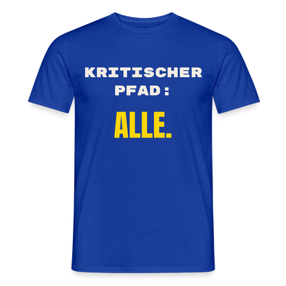 Kritischer Pfad: alle. Motiv-T-Shirt für Männer, Farbe Dunkelblau