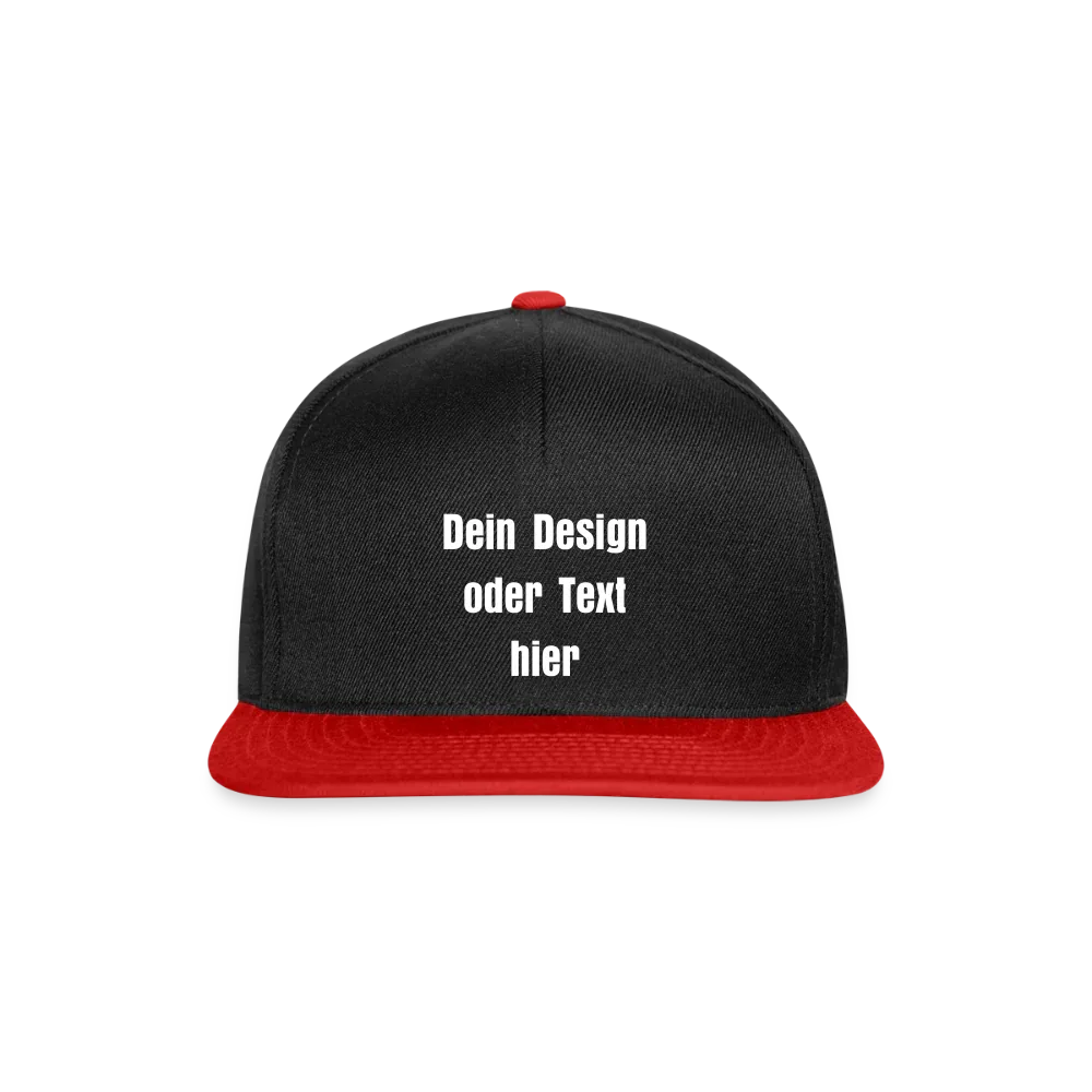 Snapback Cap - personalisierbar - Schwarz/Rot
