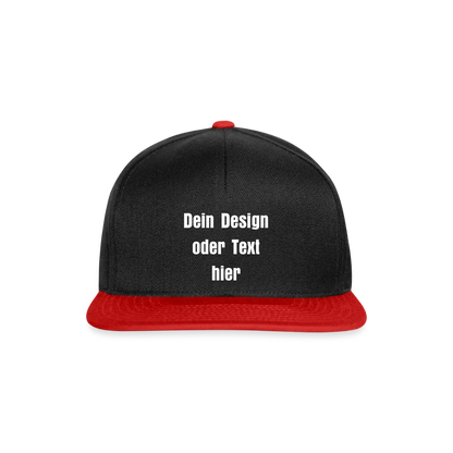 Snapback Cap - personalisierbar - Schwarz/Rot