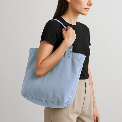 Vintage-Washed Shopper / Einkaufstasche im Vintage Stil - personalisierbar - vintage light blue