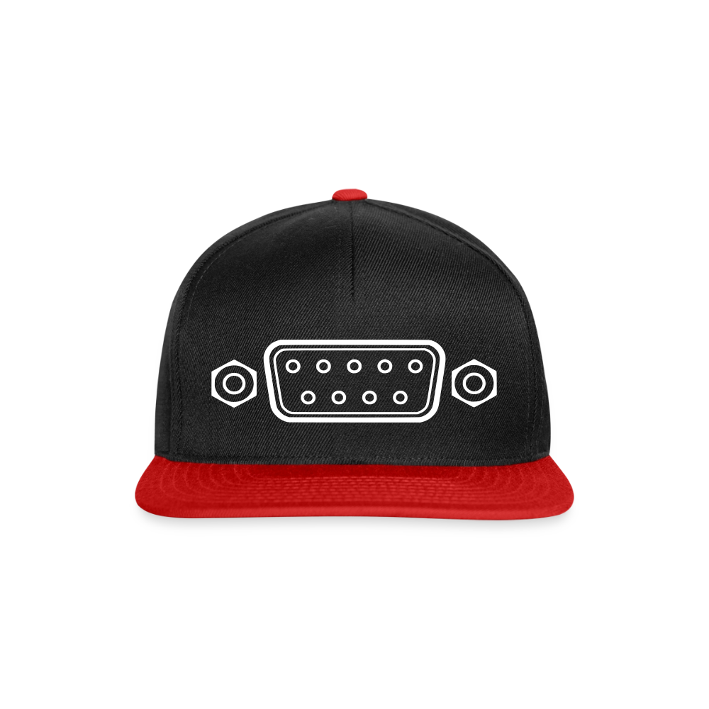 DB-9 RS-232 Retro Snapback Cap - Schwarz/Rot