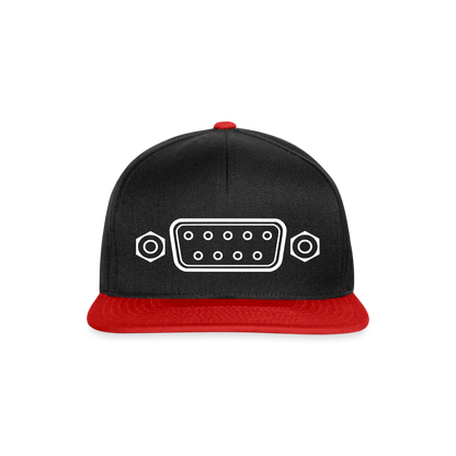 DB-9 RS-232 Retro Snapback Cap - Schwarz/Rot