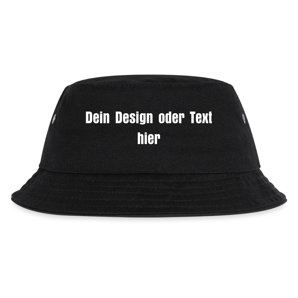 Kinder Bucket Hat - personalisierbar - Schwarz