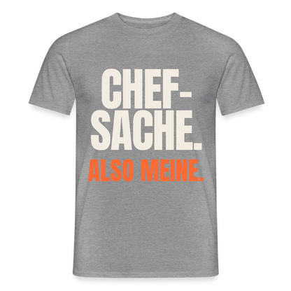 "Chefsache. Also meine." Motiv-T-Shirt für Männer, Farbe Graphit meliert