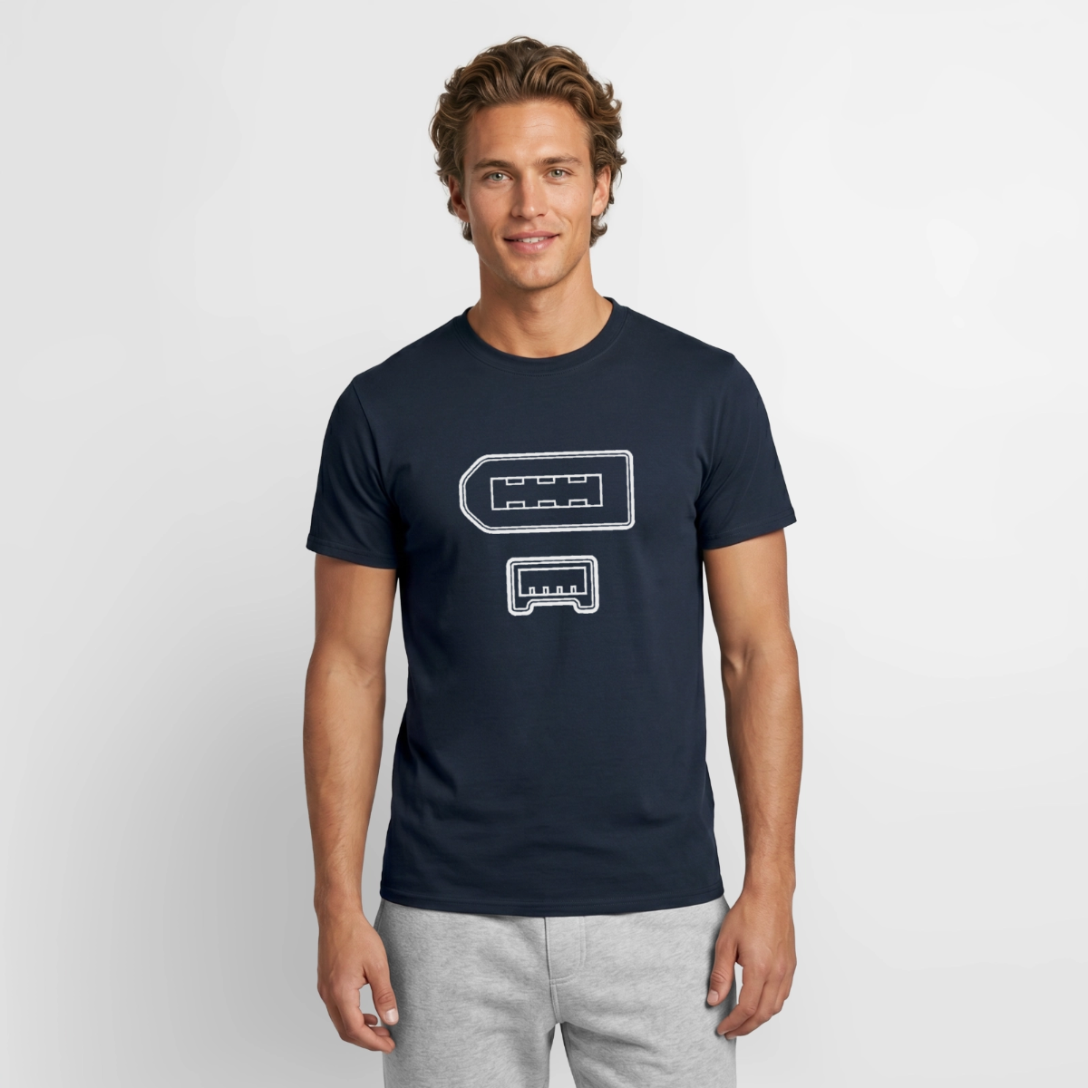 "IEEE 1394" Motiv-T-Shirt für Männer, Farbe Navy
