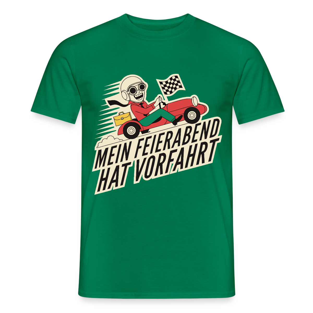 Mein Feierabend hat Vorfahrt. Motiv-T-Shirt für Männer, Farbe Kelly Green