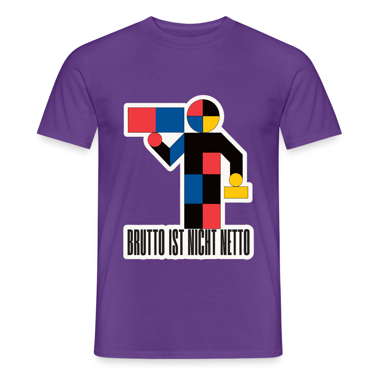 "Brutto ist nicht Netto. Bauhaus-Motiv" Motiv-T-Shirt für Männer, Farbe Lila