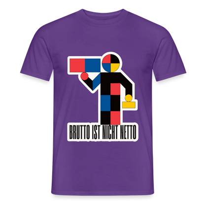 "Brutto ist nicht Netto. Bauhaus-Motiv" Motiv-T-Shirt für Männer, Farbe Lila