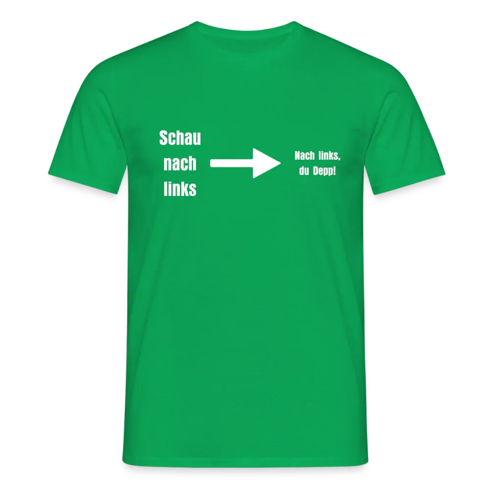 "Schau nach links" Motiv-T-Shirt für Männer - Kelly Green