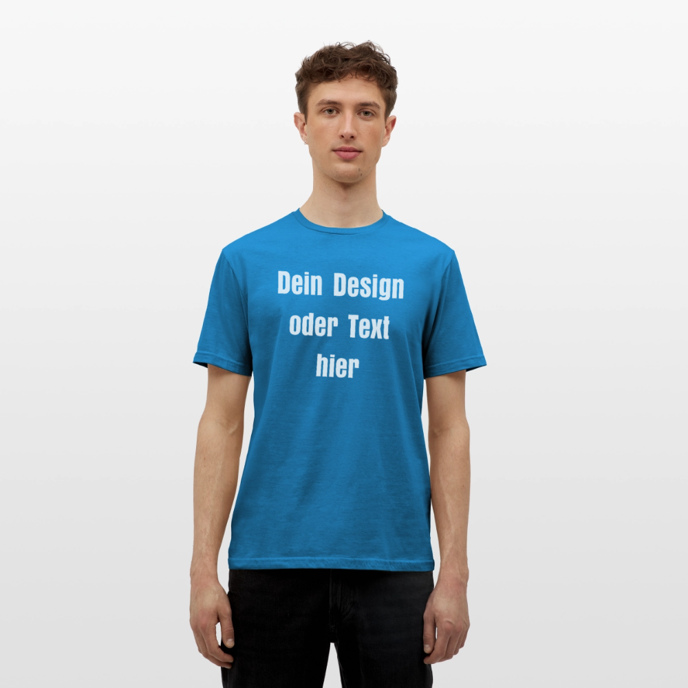 Männer T-Shirt - personalisierbare Vorder- und Rückseite - Royalblau