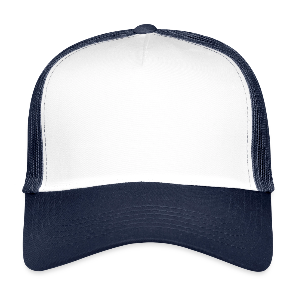 Trucker Cap - personalisierbar - Weiß/Navy
