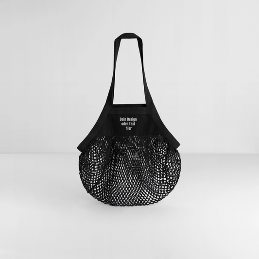 Organic Mesh-Einkaufstasche - personalisierbar - Schwarz