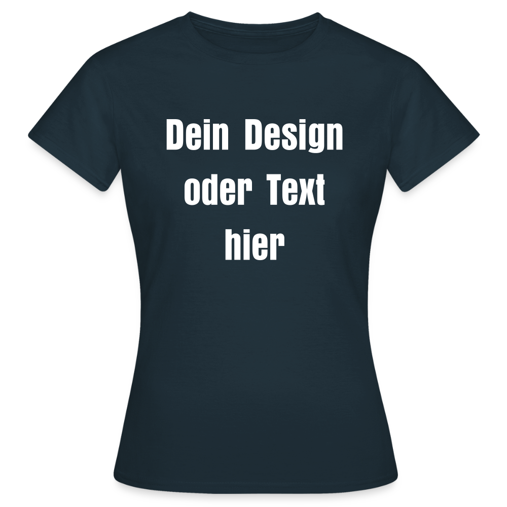 Frauen T-Shirt - personalisierbare Vorder- und Rückseite - Navy