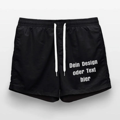 Badeshorts - personalisierbare Vorder- und Rückseite - Schwarz