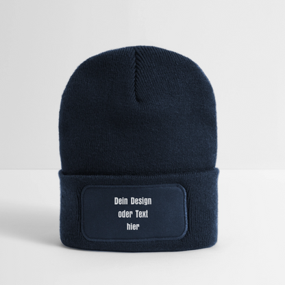 Recycelte Patch Beanie - personalisierbar - French Navy