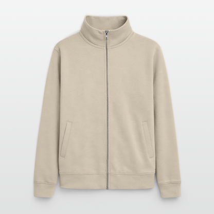 Pullover mit Zip-Kragen für Sie und Ihn (Unisex) - personalisierbare Vorder- und Rückseite - Cremebeige