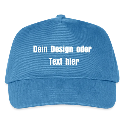 Kontrast Snapback Basecap für Kinder - personalisierbar - Pfauenblau