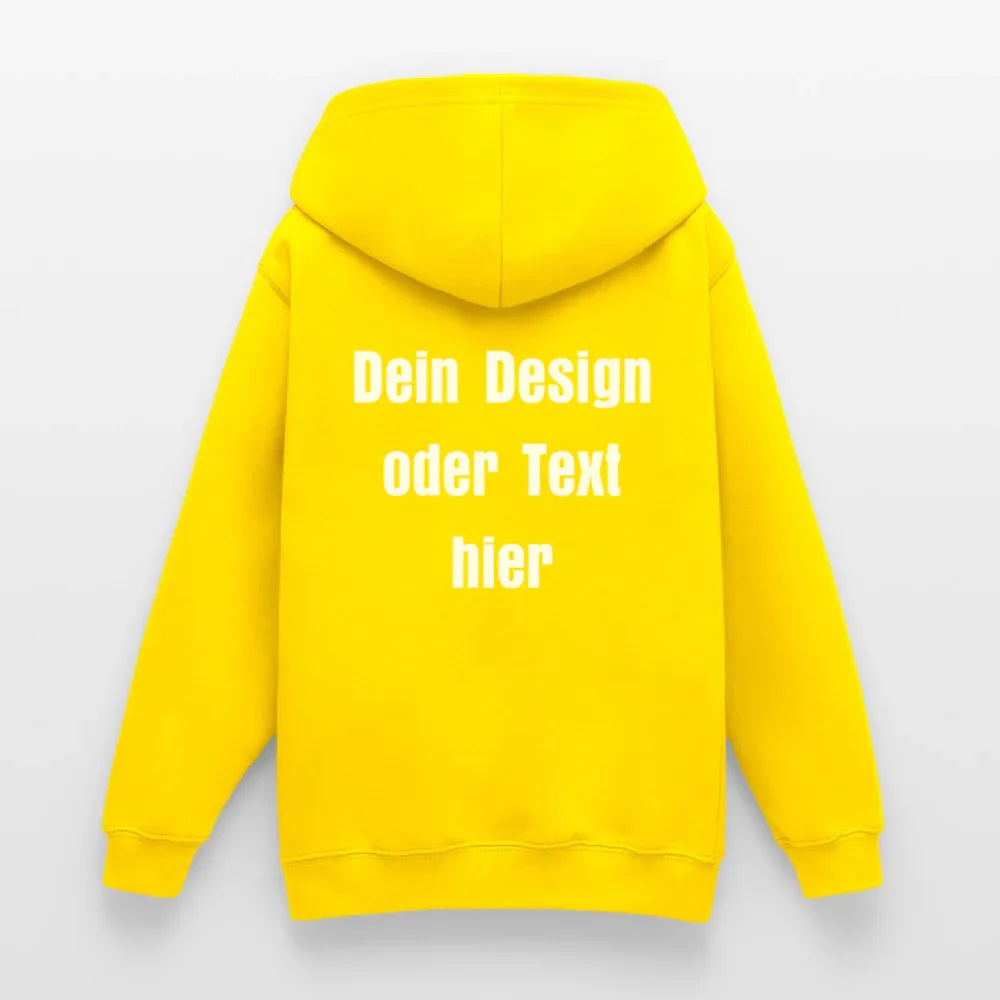 Teenager Hoodie - personalisierbare Vorder- und Rückseite - Gelb