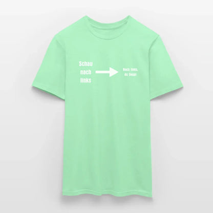 "Schau nach links" Motiv-T-Shirt für Männer - Mintgrün