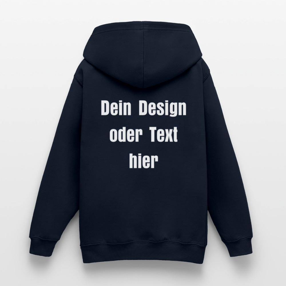 Teenager Hoodie - personalisierbare Vorder- und Rückseite - Navy