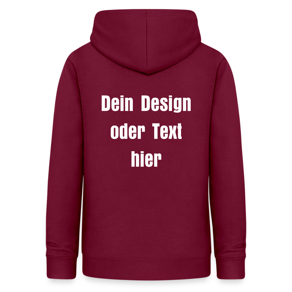 Frauen Hoodie - personalisierbare Vorder- und Rückseite - Bordeaux