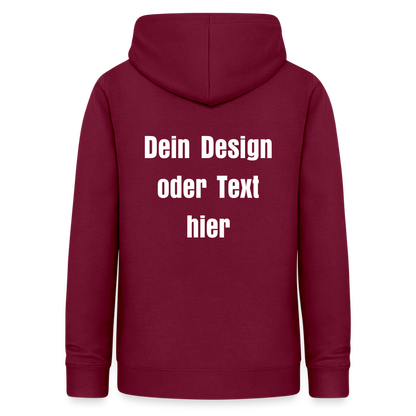 Frauen Hoodie - personalisierbare Vorder- und Rückseite - Bordeaux