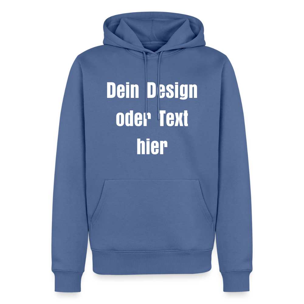 Männer Premium Hoodie - personalisierbare Vorder- und Rückseite - Taubenblau