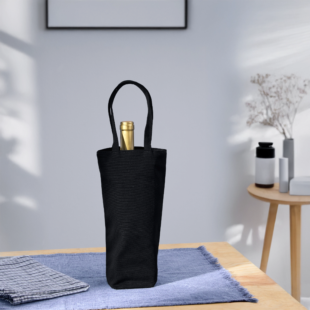 Geschenkbeutel für Flaschen - personalisierbar - Schwarz