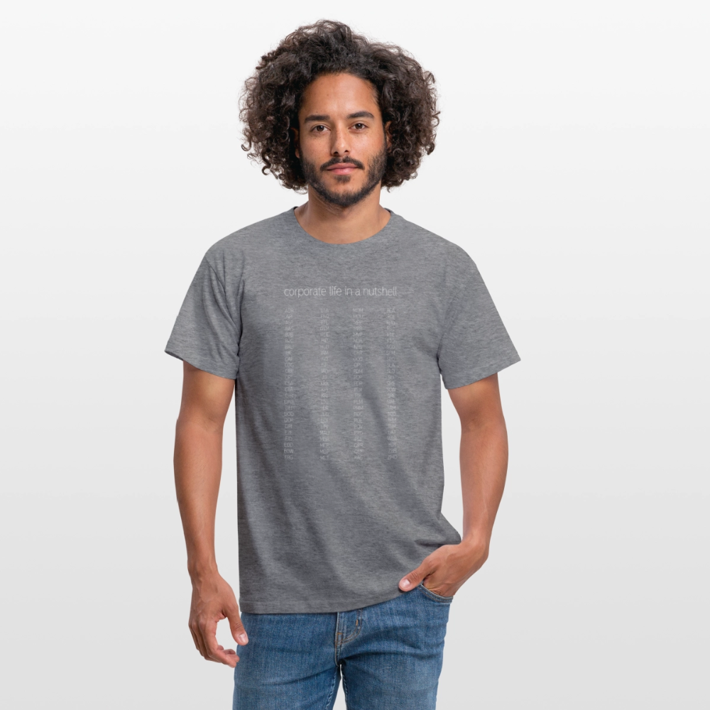 "Corporate life" - Motiv-T-Shirt für Männer - Graphit meliert