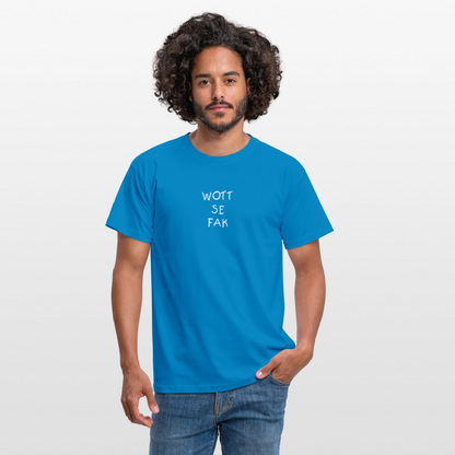 "WOTT SE FAK" Motiv-T-Shirt für Männer - Royalblau