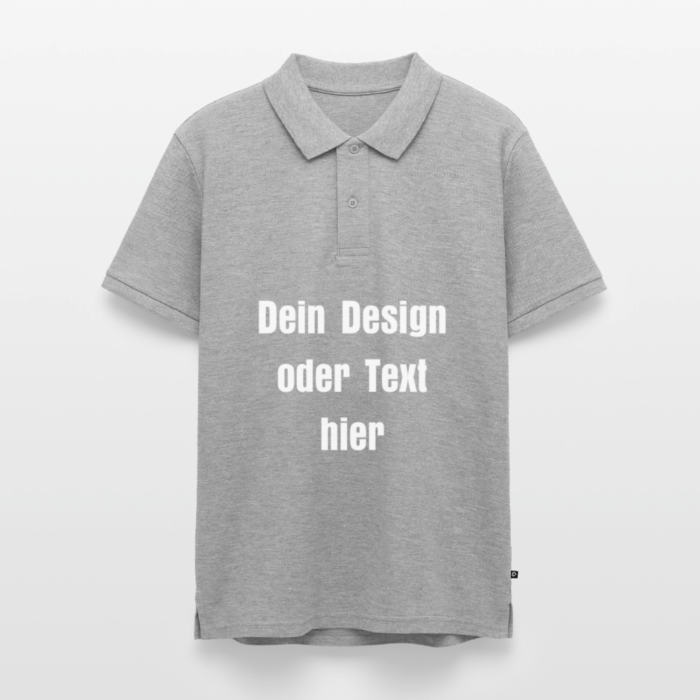Männer Premium Bio Polo Shirt - personalisierbar - Grau meliert