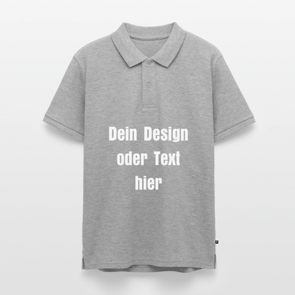 Männer Premium Bio Polo Shirt - personalisierbar - Grau meliert