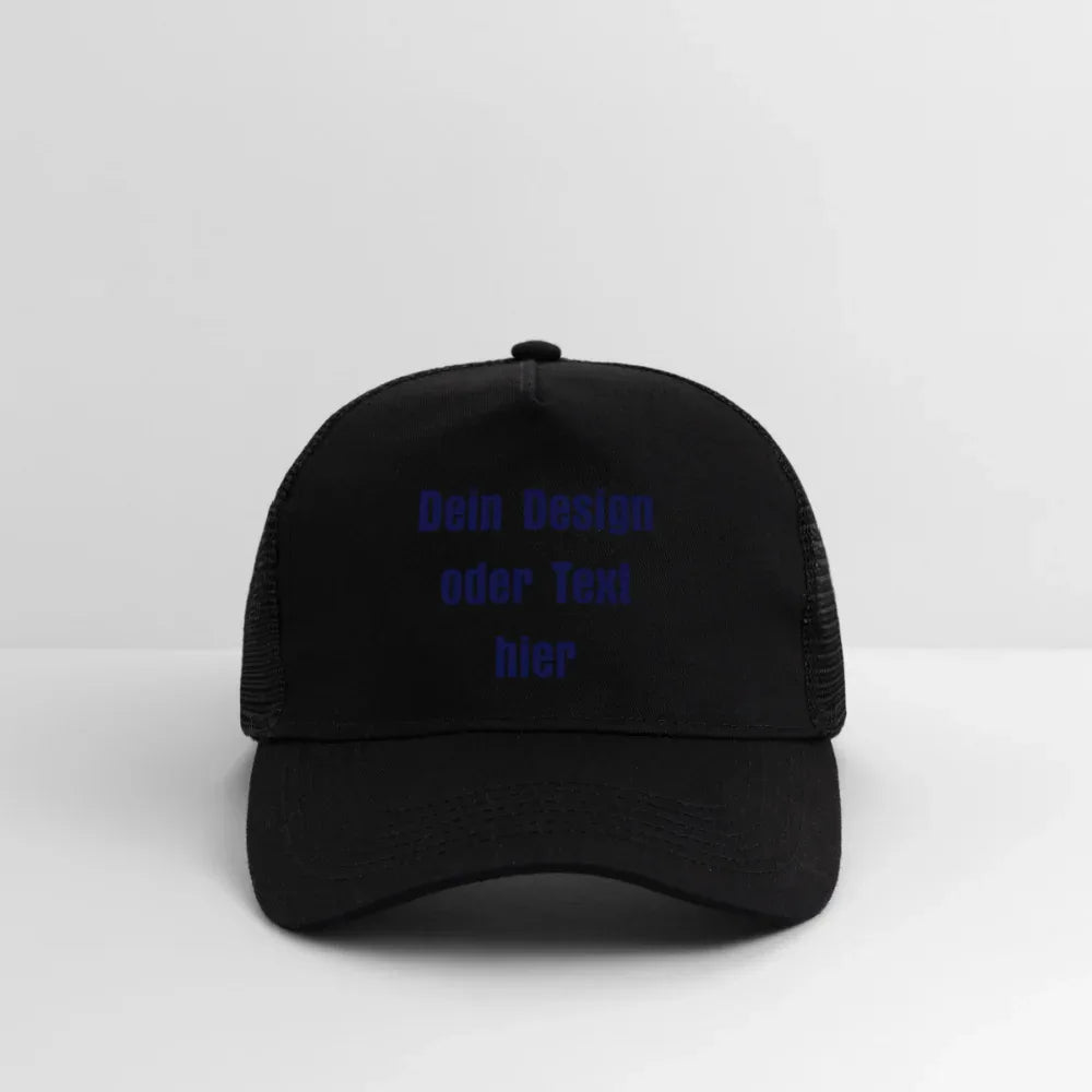 Trucker Cap - personalisierbar - Schwarz/Schwarz