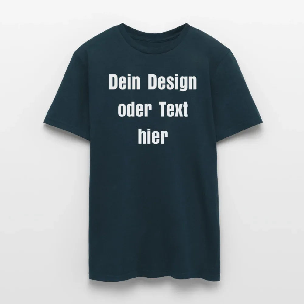 Männer T-Shirt - personalisierbare Vorder- und Rückseite - Navy