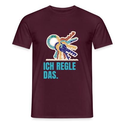 Ich regle das. Mosaik-Motiv Motiv-T-Shirt für Männer, Farbe Ziegelrot