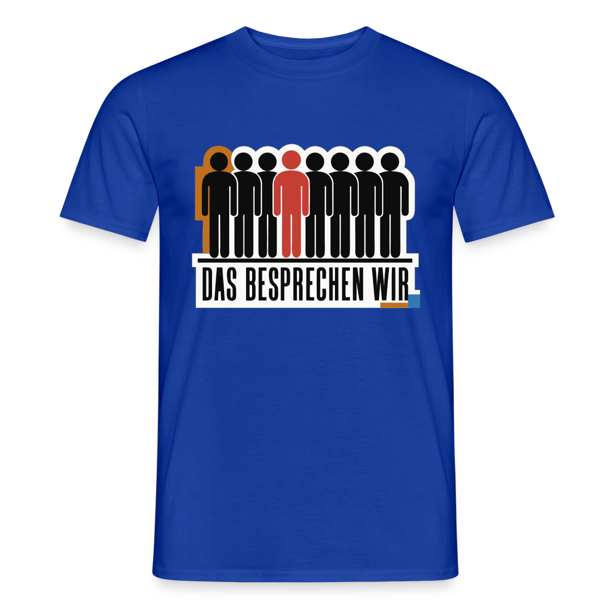 "Das besprechen wir. Isotype-Motiv" Motiv-T-Shirt für Männer, Farbe Dunkelblau